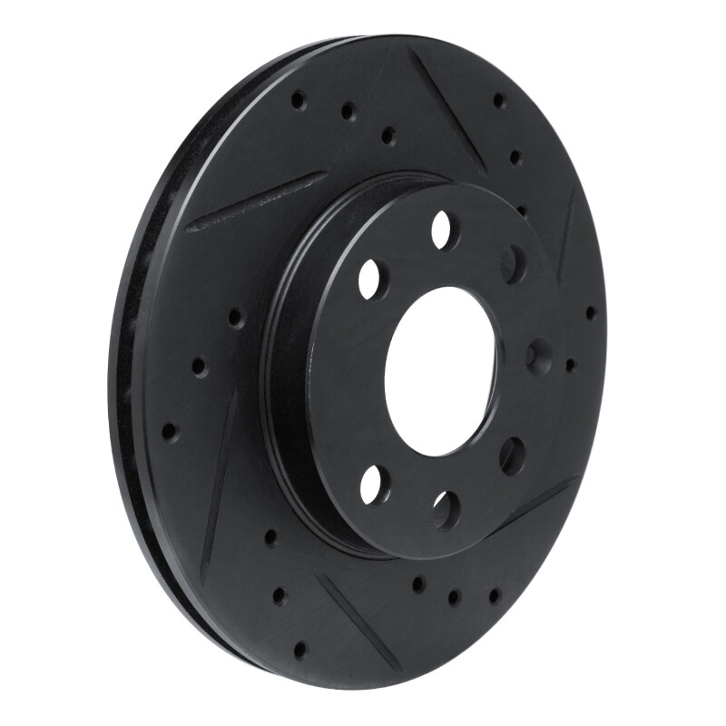 Chevrolet Pickup Brake Rotor (1) - Front Right - R1 Concepts - Drilled & Slotted - Black - `88-`20